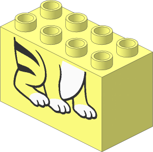 Duplo Brick  2 x  4 x  2 with Tiger Legs Pattern