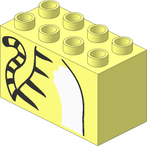 Duplo Brick  2 x  4 x  2 with Tiger Body Pattern