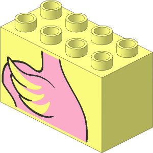 Duplo Brick  2 x  4 x  2 with Flamingo Body Pattern