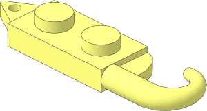 Plate  1 x  2 with Crane Hook Right
