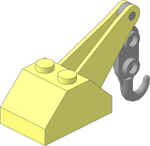 Slope Brick 45  2 x  3 x  1.333 Double with Crane Arm and Light Grey Hook