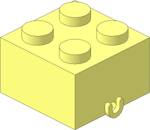 Brick  2 x  2 with Axle Brackets