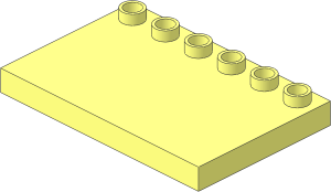 Duplo Plate  4 x  6 with 6 Studs on One Edge