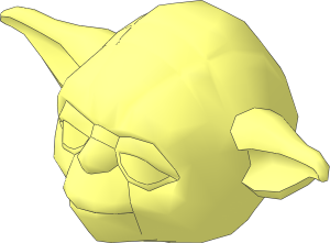 Minifig Head Yoda with Curved Ears Type 2