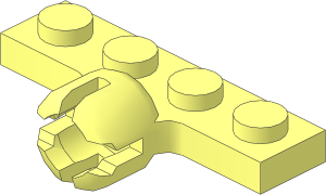Plate  1 x  4 with Towball Socket Long with  4 Slots
