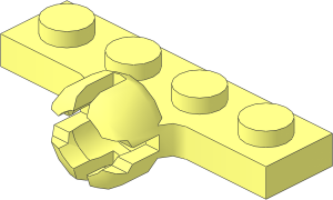 Plate  1 x  4 with Towball Socket Short with  4 Slots