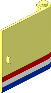 Door  1 x  5 x  4 Right with Red, White and Blue Stripes Pattern