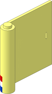 Door  1 x  5 x  4 Right w. rd/wh/bl Stripe & bl Tr. Logo Pattern