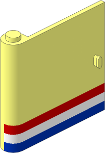 Door  1 x  5 x  4 Left with Red, White and Blue Stripes Pattern