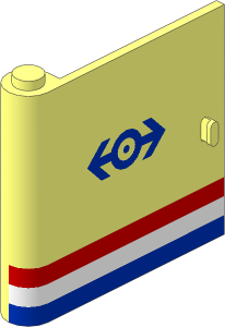 Door  1 x  5 x  4 Left w. rd/wh/bl Stripe & bl Tr. Logo Pattern