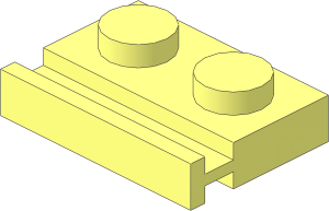 Plate  1 x  2 with Door Rail