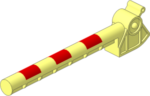 Duplo Train Crossing Gate Crossbar with Red Stripes Pattern