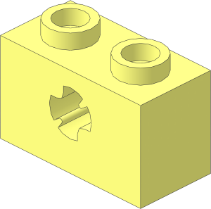 Technic Brick  1 x  2 with Reduced Axlehole