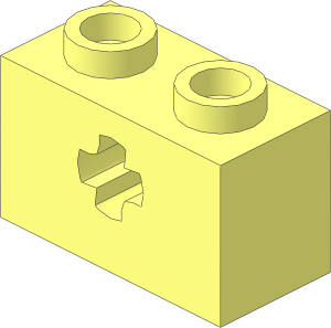 Technic Brick  1 x  2 with Semi-Reduced Axlehole
