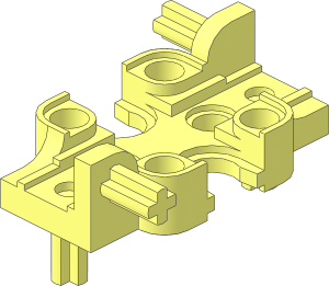 Technic Gear Box Half with 4 Axle Stubs and 6 Pin Sockets