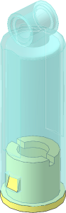 ~Technic Shock Absorber 10L Damped, TransLightBlue Cylinder with Cap (Complete) (Obsolete)