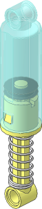 ~Technic Shock Absorber 10L Damped, TransLightBlue Cylinder (Complete) (Obsolete)
