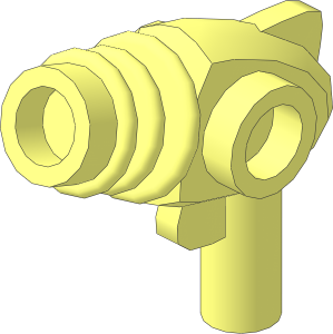 Minifig Gun Laser Pistol with Rounded Heat Diffusers