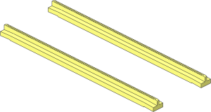 Train Track  4.5V Tapered Straight (Complete w/o End Sleepers)