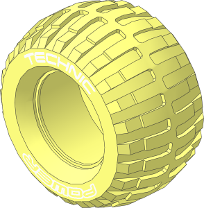 Tyre 61/ 41 x 54 Power Puller w/ White "Technic Power" Pattern