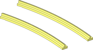 Train Track  4.5V Curved Tapered (Complete 1 Segment)