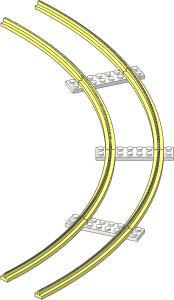 Train Track  4.5V Curved Tapered (Complete 4 Segments)