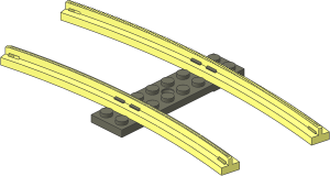 Train Track  4.5V Curved Slotted (Complete 1 Segment)
