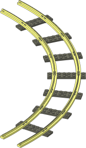 Train Track  4.5V Curved Slotted (Complete 4 Segments)