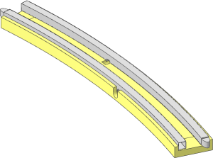 Train Track 12V Curved Insert Type 2 with Plug Sockets