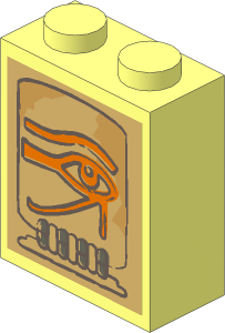 Brick  1 x  2 x  2 with Inside Axle Holder with Eye of Horus Sticker