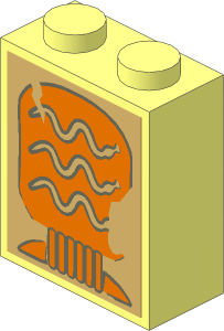 Brick  1 x  2 x  2 with Inside Axle Holder with Hieroglyphs (3 Snakes) Sticker