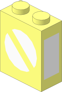 Brick  1 x  2 x  2 with Inside Axle Holder with Train Point Pattern