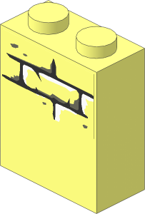 Brick  1 x  2 x  2 with Narrow Bricks Sticker