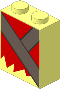 Brick  1 x  2 x  2 with Medium Nougat Fur and Dark Brown Belt Pattern