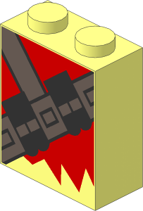 Brick  1 x  2 x  2 with Medium Nougat Fur and Dark Brown Ammunition Belt Pattern