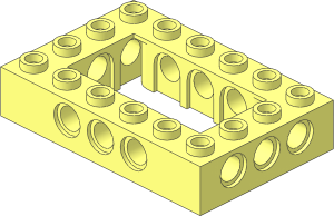 Technic Brick  4 x  6 with Open Centre  2 x  4 with Cross Underside Studs