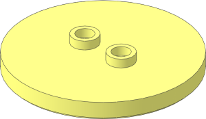 Plate  4 x  4 Round with Groove with Two Open Centre Studs