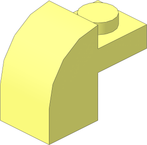 =Brick  2 x  1 x  1.333 with Curved Top