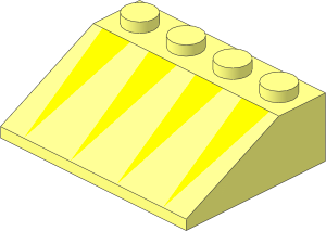 Slope Brick 33  3 x  4 with Yellow Triangles Pattern