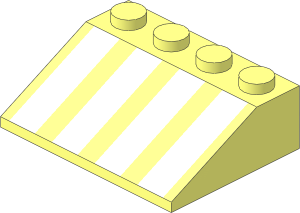 Slope Brick 33  3 x  4 with White Stripes Pattern