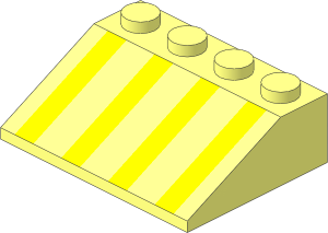 Slope Brick 33  3 x  4 with Yellow Stripes Pattern