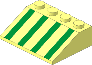 Slope Brick 33  3 x  4 with Green Stripes Pattern