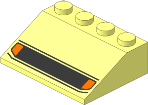 Slope Brick 33  3 x  4 with Headlights and Indicators Pattern