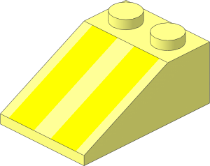 Slope Brick 33  3 x  2 with Yellow Stripes Pattern