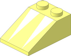 Slope Brick 33  3 x  2 with White Triangles Pattern