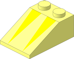 Slope Brick 33  3 x  2 with Yellow Triangles Pattern
