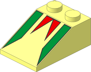 Slope Brick 33  3 x  2 with Freestyle Pennant Pattern