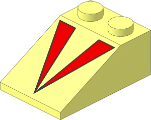 Slope Brick 33  3 x  2 with Red V Pattern