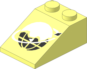 Slope Brick 33  3 x  2 with Ice Planet Logo Pattern