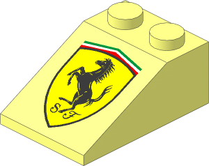 Slope Brick 33  3 x  2 with Logo Ferrari Badge Rounded Pattern